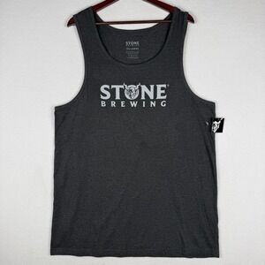 NEW Stone Brewing Tank Top Mens XXL Charcoal Heather Gargoyle Logo Beer Graphic